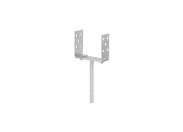 Pole base adjustable with a rod